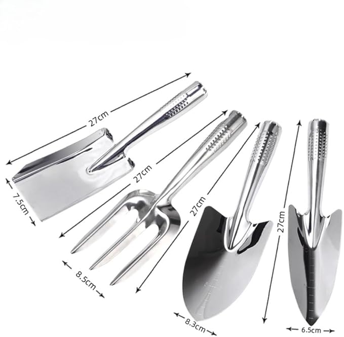 Gardening Tool Set 4PCS Garden Tool Set Rake Shovel Weeder Outdoor Hand Tools Set Beach Combing Tool Kit Gifts for Women and Men (4pcs/Set)