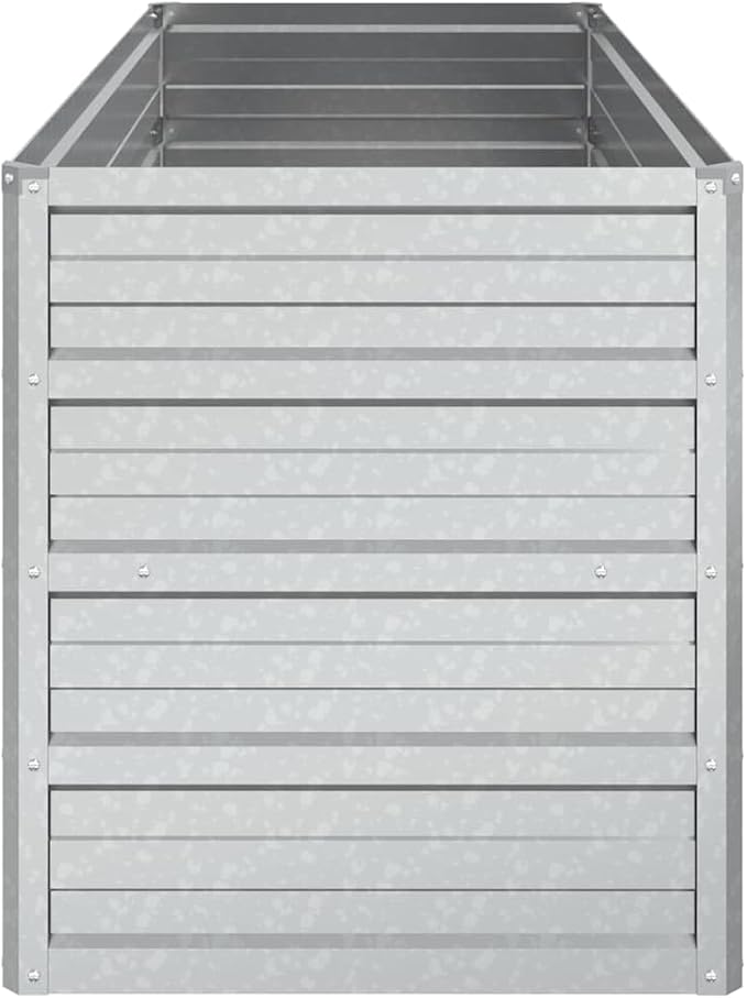 Garden Raised Bed Silver Galvanized Steel 39.4x15.7x17.7 Inch Rectangular Planter for Outdoor Plants Gardening