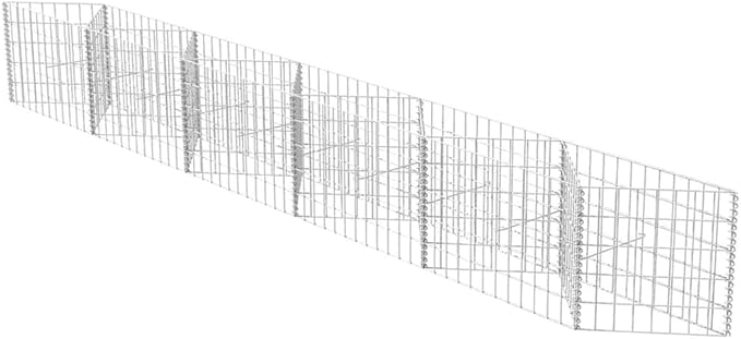 Galvanized Steel Gabion Basket for Garden Gabion Raised Bed Galvanized Rock Stone Walls Mesh Cage 118.1x11.8x19.7-954