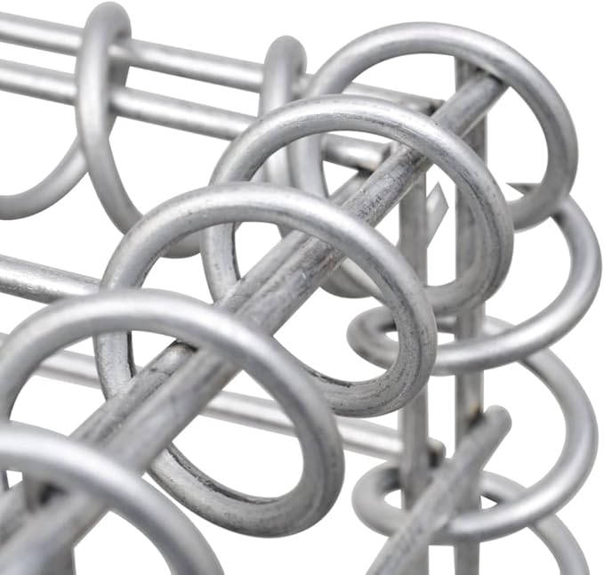Galvanized Steel Trapezium Gabion Raised Bed Gabion Planter Steel Fencing Wire Patio Flower Plant Bed Basket Stone for Backyard Patio 39.4x7.9x39.4-183