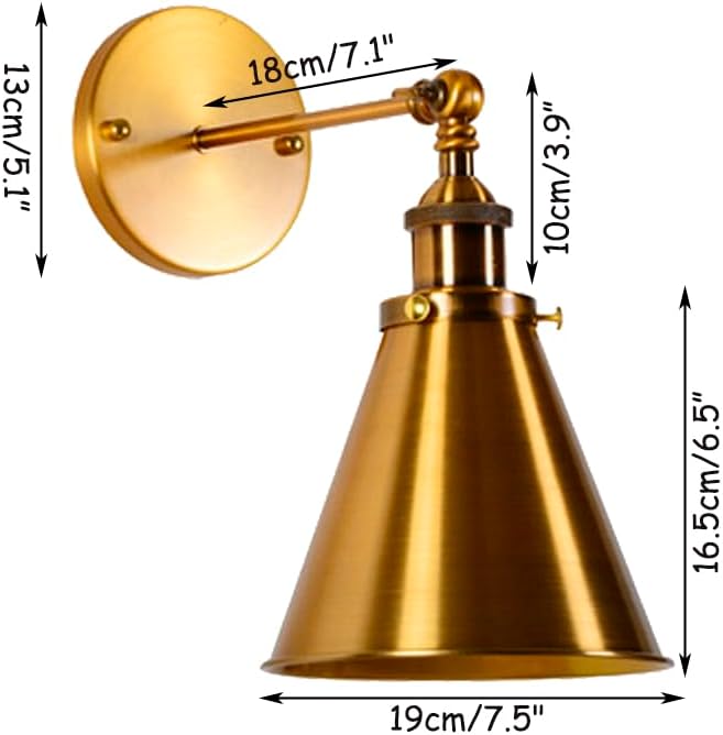 Hook Mounted Plant Light Full Spectrum 4500K 10W Adjusted Angle &amp Light Beam Range 15-60 Degree Vintage Gold Wall Lamp for Indoor Plants Flowers Growing