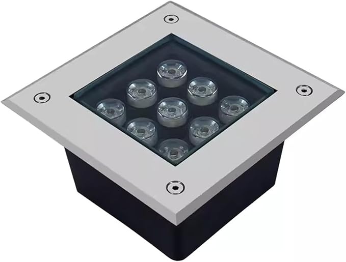 LED Square Recessed Ground Light IP66 Waterproof Garden Underground Light AC85-110V for Patio Step Driveway Landscape Lamp