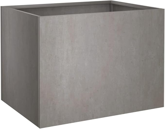 24.4 x 24.4 x 18.1 in Corten Steel Raised Planter Box Rustic Brown Medium Planter with Decorative Inlays Durable Elevated Garden Bed for Patio Terrace and Balcony