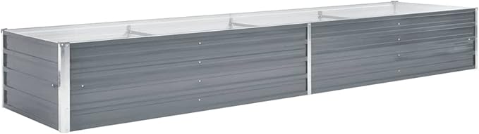 Garden Raised Bed Galvanized Steel 126 x 31.5 x 17.7 Gray SH141741A