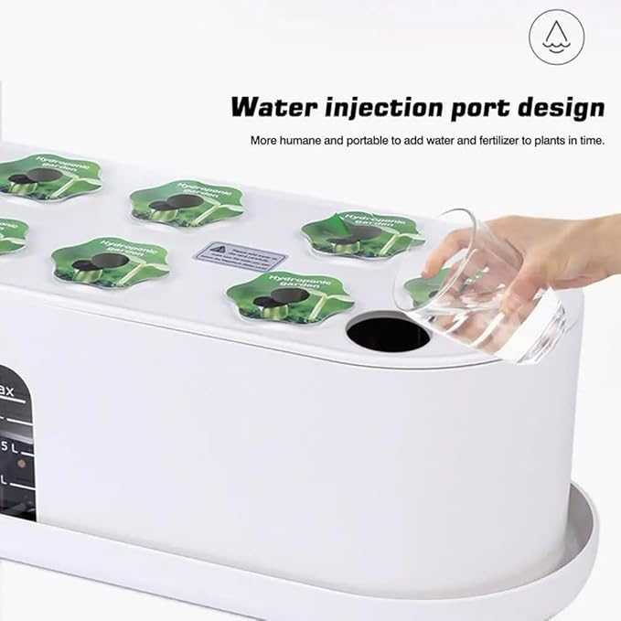 Hydroponics Growing System Full-Spectrum LED Plant Growth Light Intelligent Vegetable Germination Kit US Plug Black
