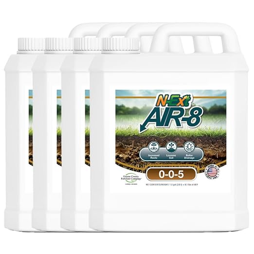 [N-Ext] Air-8 - Liquid Aeration Bio-Stimulant with Humic Acid - 4 Gallon Pack (512 oz) Covers up to 85200 sq ft - Break Up Soil and Loosen Topsoil to Increase Water Penetration and Encourage Deeper R