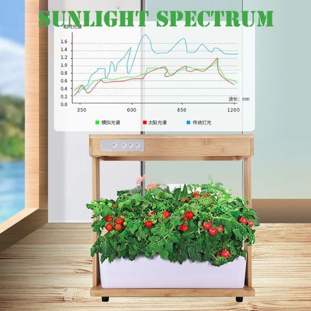 Hydroponic Flower Pot 8-Hole Hydroponic Machine Hydroponic Growing System with Smart Led Grow Light Three Adjustable Time Options and Two Spectrum Formulas 7l Water Tank Timed Water Pump