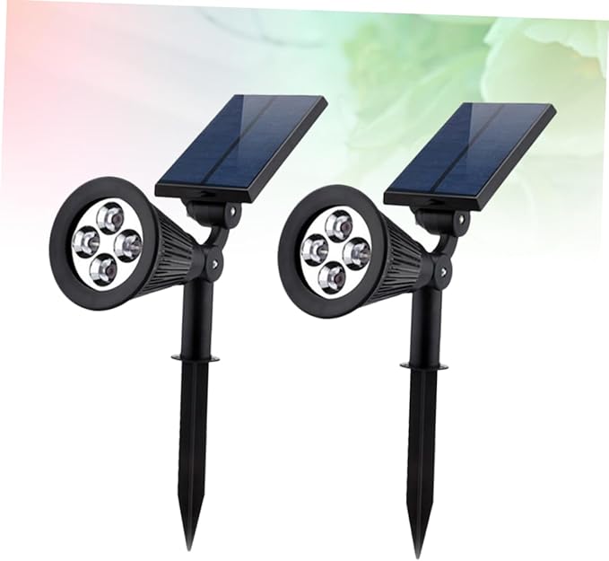 LIFKOME 2pcs Solar Lights Outdoor Ground Plug Landscape Lamps for Garden Pathway Patio