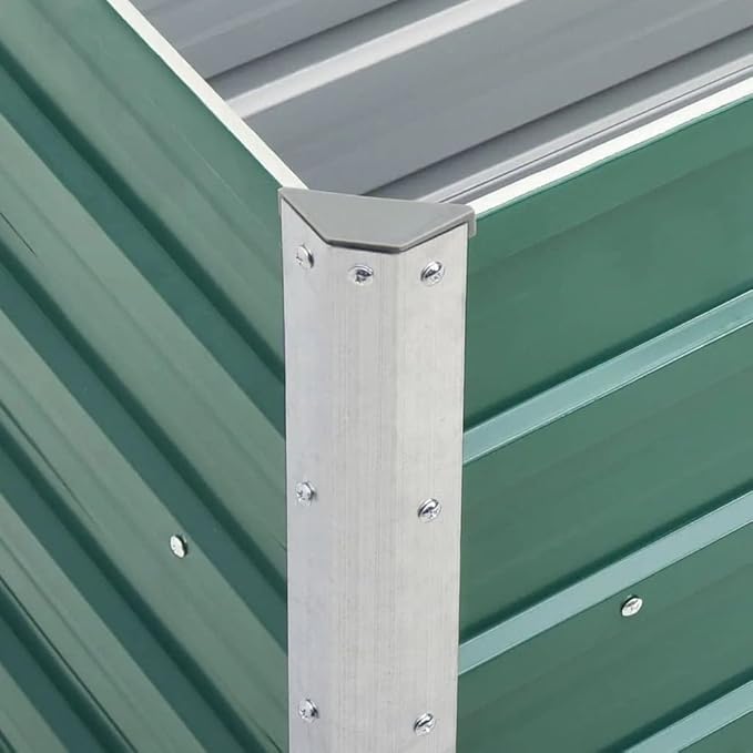 Outdoor Garden Raised Bed Galvanized Steel Metal Outdoor Garden Raised Planter Box for Flowers Vegetables Fruits Herbs Green 94.5x15.7x30.3