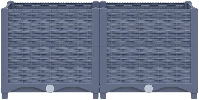 Raised Bed Blue Grey Polypropylene Medium Durable Raised Bed Gardening Pots &amp Planters 310402