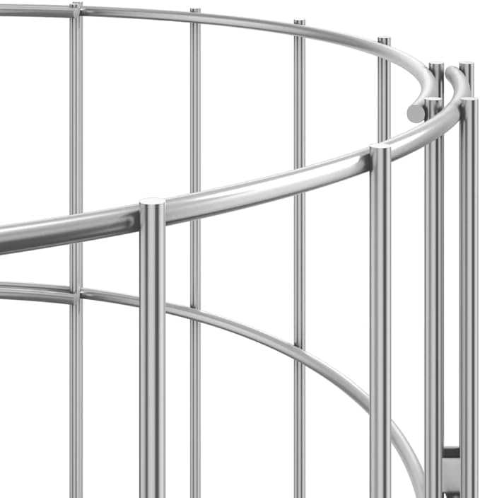 3pcs Circular Gabion Raised Beds Galvanised Steel Outdoor Patio Terrace Lawn Home Gardening Planter Basket Gabion Cage Flower Pot Stand for Outdoor Garden Ø11.8x19.7