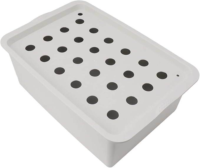 24 Holes Gray Hydroponic System Growing Box with Timer Oxygen Pump Hydroponic System Planter Box for Flowers Vegetables Plants (US Plug 110V)