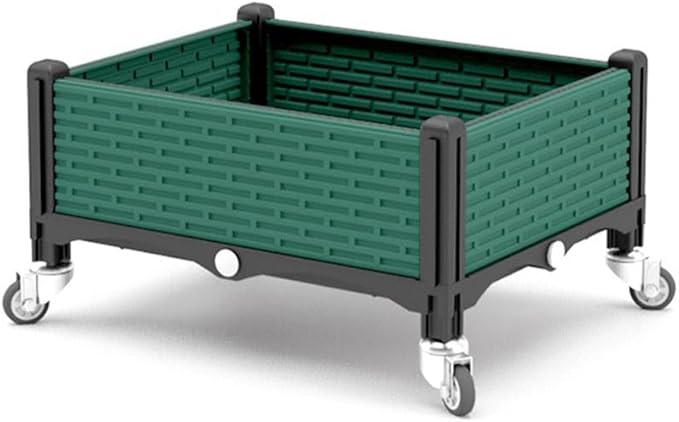 Raised Garden Bed with Wheels Outdoor Outdoor Raised Planter Box Indoor Outdoor Planters w/Self-Watering Design for Vegetables Grass Lawn Yard(A)