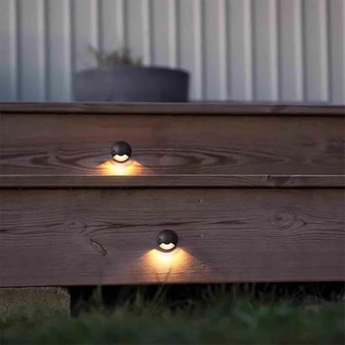 LED Underground Light - IP65 Waterproof Spotlight 24V Garden Buried Lamp for Patio Pathway Lawn &amp Steps (2W Yellow Light &amp 4W Green Light)