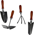 Toyvian Mini Garden Tool Set 4pcs Thickened Iron Spade and Wooden Handle Shovel for Planting Weeding and Transplanting in Garden and Patio Use