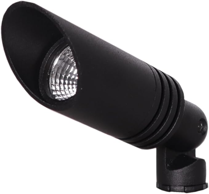 Best Pro Lighting Low Voltage Landscape Mini Spot Light 12V Integrated 3W LED 2700K Warm White Outdoor Spotlight Directional Up Lighting with Stake for Bushes Trees Shrubs Die-cast Aluminum