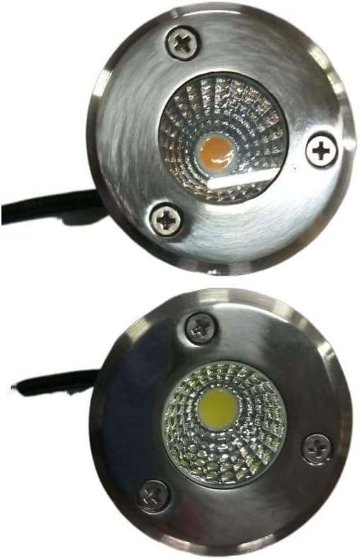 YSJX Lights Pack of 12 LED Landscape Spotlight AC90-265v 1w/3w/5w Diameter 65/80/100mm Ground Buried Garden Lamps Household Bulbs(Natural White3W)