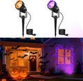 Halloween Orange and Purple Spotlights Outdoor+3000K Landscape Spotlight Outdoor 2Pack