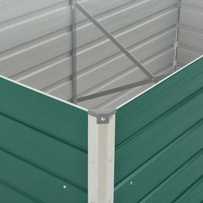 SKM Raised Garden Bed 160x80x45 cm Galvanised Steel Green (Weight-9KG)