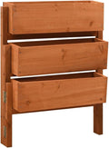 Garden Folding Planter Orange 23.6x5.5x29.5 Solid Firwood Raised Bed Box Folding Garden Planter with Three Flower Boxes for Vegetables and Flowers