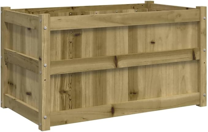 2pcs Wooden Garden Planter Box Outdoor Flower Box Wood Flower Boxes for Outdoor Plants Raised Garden Bed Planter Box Impregnated Wood Pine-283