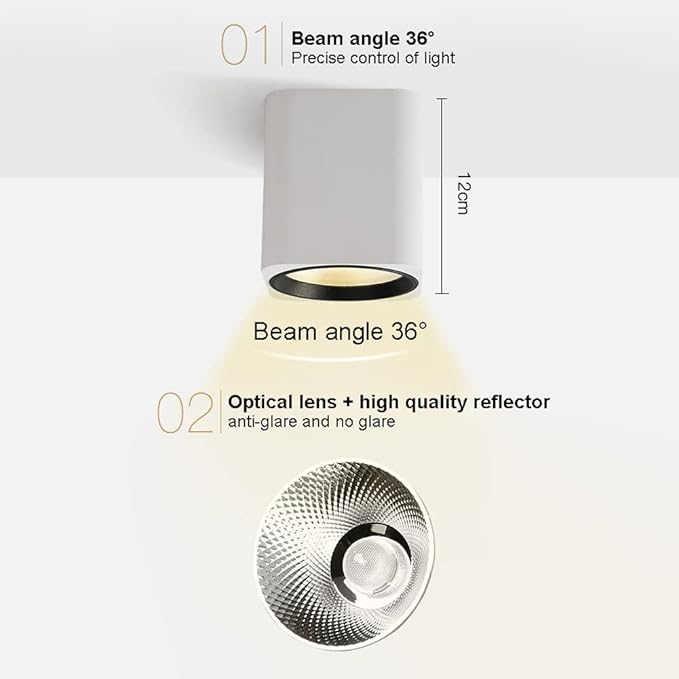 Led Mount Spotlight Square Ceiling Downlight Accent Spot Lighting Indoor AlumiExpression artistique m Housing 12w Directio l Spotlights for Hallway Corridor Gallery Display Kitchen