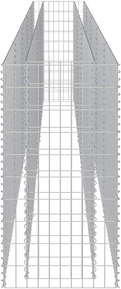 Gabion Raised Bed Silver Galvanized Steel 177.2x19.7x39.4 in Gardening Pots &amp Planters 143564