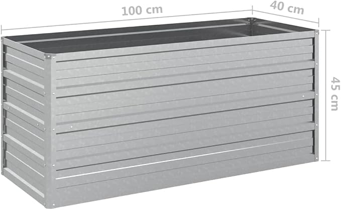 Galvanized Steel Garden Bed 39.4 in Metal Planter for Landscape Fencing Wire Mesh Patio Walls and Retaining Cages Galvanized Raised Bed
