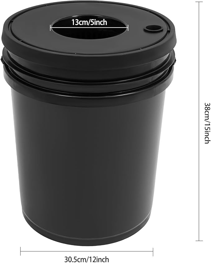 DWC Hydroponics Growing System Kit 5.28Gal x 5 Buckets Recirculating Deep Water Culture Hydroponic Bucket System with 12W Air Pump and Air Stones for Garden Greenhouse Balcony Indoor