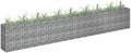 Silver Galvanized Steel Gabion Raised Bed 141.7 x 11.8 x 23.6 Inch Outdoor Planter Box for Garden Patio Balcony with Durable Construction and Easy Assembly