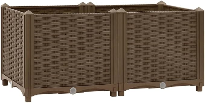 Raised Bed Outdoor Planter Box for Gardening Vegetables Flowers Herbs and Plant Growing - 31.5 x 15.7 x 15 Polypropylene