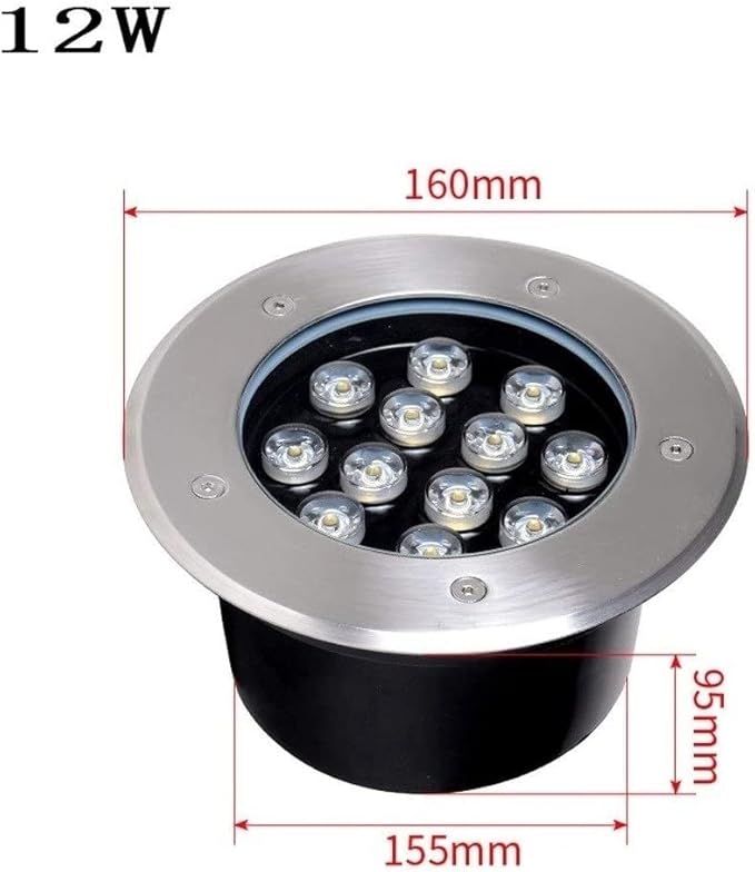12W Outdoor Garden Landscape Lighting Stainless Steel Landscape Spotlights Pathway Illumination for Yard Lawn Walkway Driveway/Warm Light