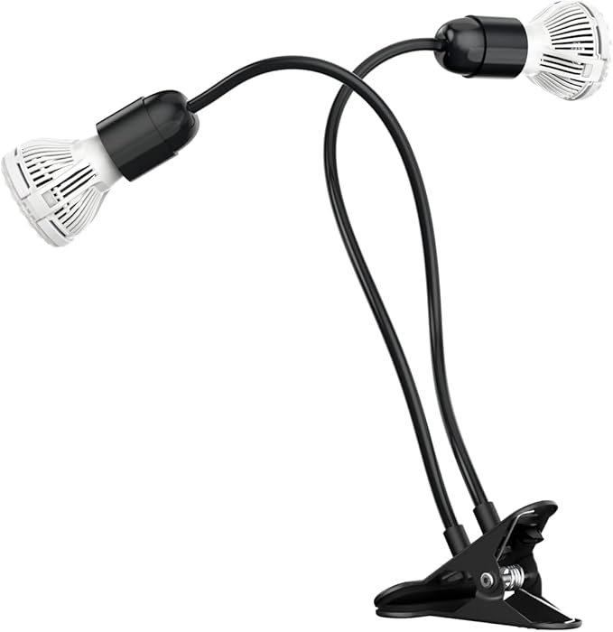 SANSI LED Grow Lights for Indoor Plants Lifetime Free Bulb Replacement 300W Full Spectrum Dual Gooseneck Clip Plant Grow Light with Optical Lens for High PPFD Growing Power LampNo Timer