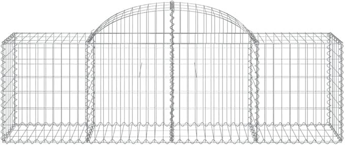 Set of 3 Galvanized Iron Gabion Basket 78.7 x 78.7 x 31.5 in Silver Raised Garden Bed Style Planter Rock Fence for Outdoor Patio Garden Retaining Wall