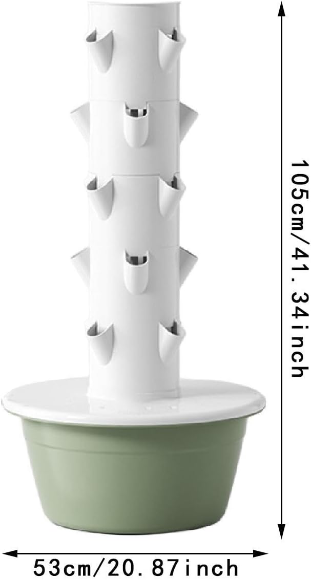 Hydroponic Tower Hydroponics Growing System Kit Accessories Gardening Pots Practical Vertical Planter for Strawberries Green S