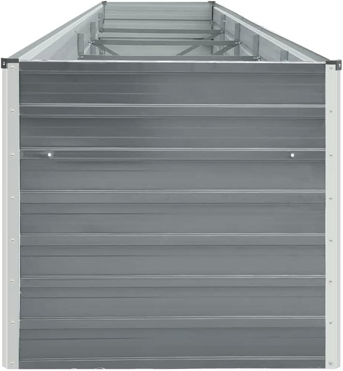 Outdoor Garden Raised Bed Galvanized Steel Metal Outdoor Garden Raised Planter Box for Flowers Vegetables Fruits Herbs Gray 157.5x31.5x17.7