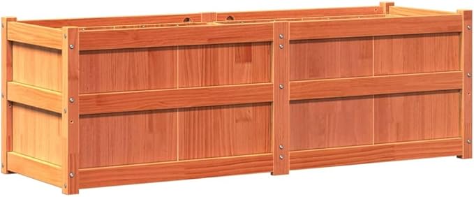 Wooden Raised Garden Bed Garden Planter Box Outdoor Wood Raised Garden Bed for Planting Plants Vegetables Wax Brown 59.1x19.7x19.7 Solid Wood Pine-250
