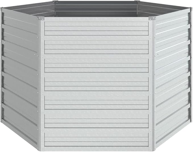 Garden Raised Bed 50.8x30.3 Galvanized Steel Silver Lawn Planters