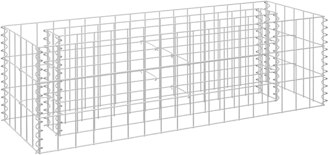 Galvanized Steel Raised Garden Bed 35.4x35.4x11.8 in Silver Rustic Planter Box for Vegetables Flowers Herbs Outdoor Patio Yard Balcony
