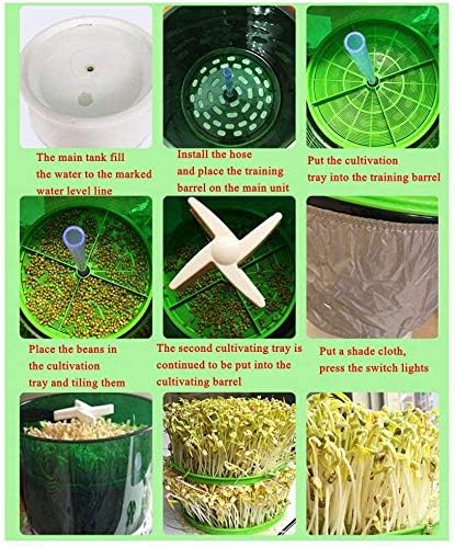 Thermostat Electric Germinator Automatic Watering-Bean Sprouts Machine 2 Layers