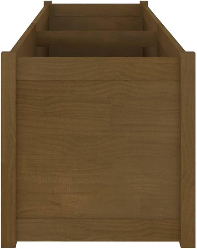 Honey Brown Garden Planter Solid Wood Pine Box for Outdoor Plant Flower Vegetable Gardening Large Metal Beds 78.7x19.7x19.7