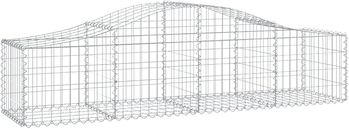 Crescent Gabion Planter Box 78.7x78.7x23.6 Galvanized Iron Outdoor Raised Garden Bed for Stones Modern Silver Patio Planter