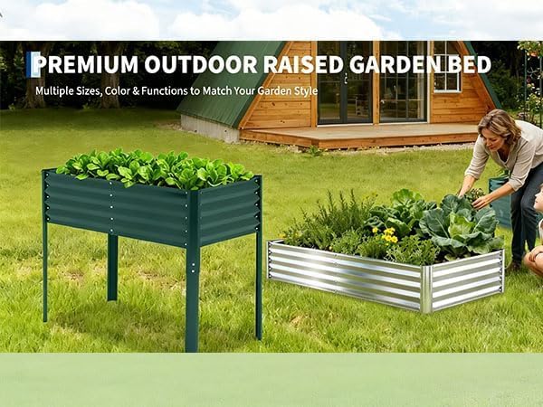 Galvanized Raised Garden Beds 2 Pack 6x1.5x1 ft Outdoor Metal Planter Boxes for Vegetables Flowers and Herbs