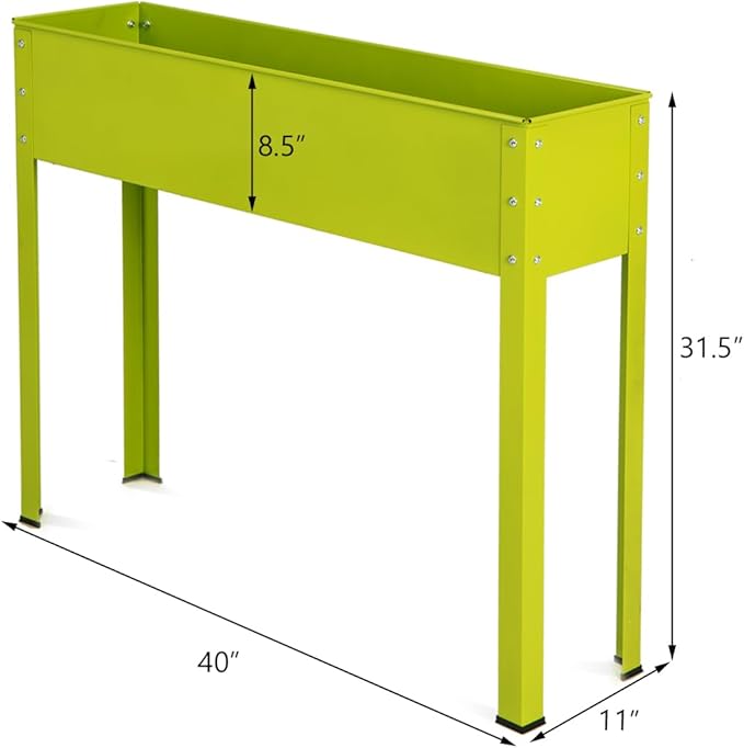 S AFSTAR Raised Garden Bed Galvanized Elevated Planter with Legs &amp Drainage Holes Freestanding Garden Bed for Indoor Outdoor Fruit Green Elevated Planter Box for Vegetable Flower Herb Fruit Gr