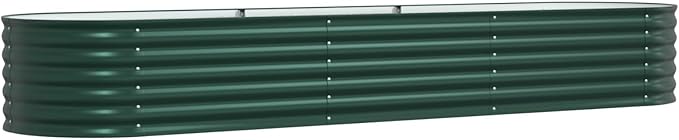 Powder-Coated Garden Raised Bed Metal Planter Box for Vegetables Flowers Herbs Green Galvanized Steel 126 x 31.5 x 17.3 in-609