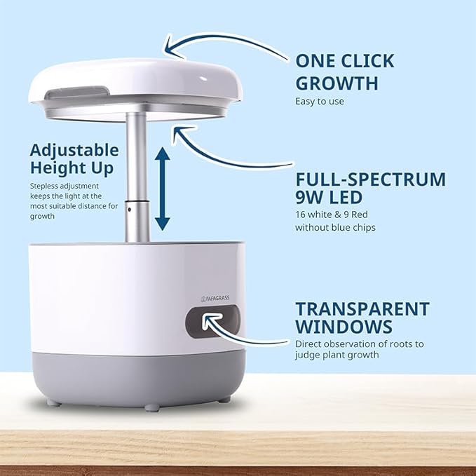 Indoor Hydroponic Garden System LED Growing Light Adjustable Height Water Pump Countertop Herb Garden Kit