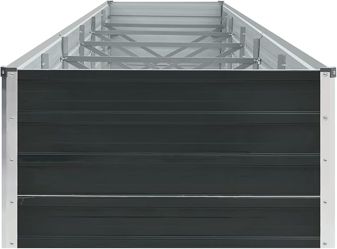 Garden Raised Bed Galvanized Steel 189x31.5x17.7 Anthracite SE100741