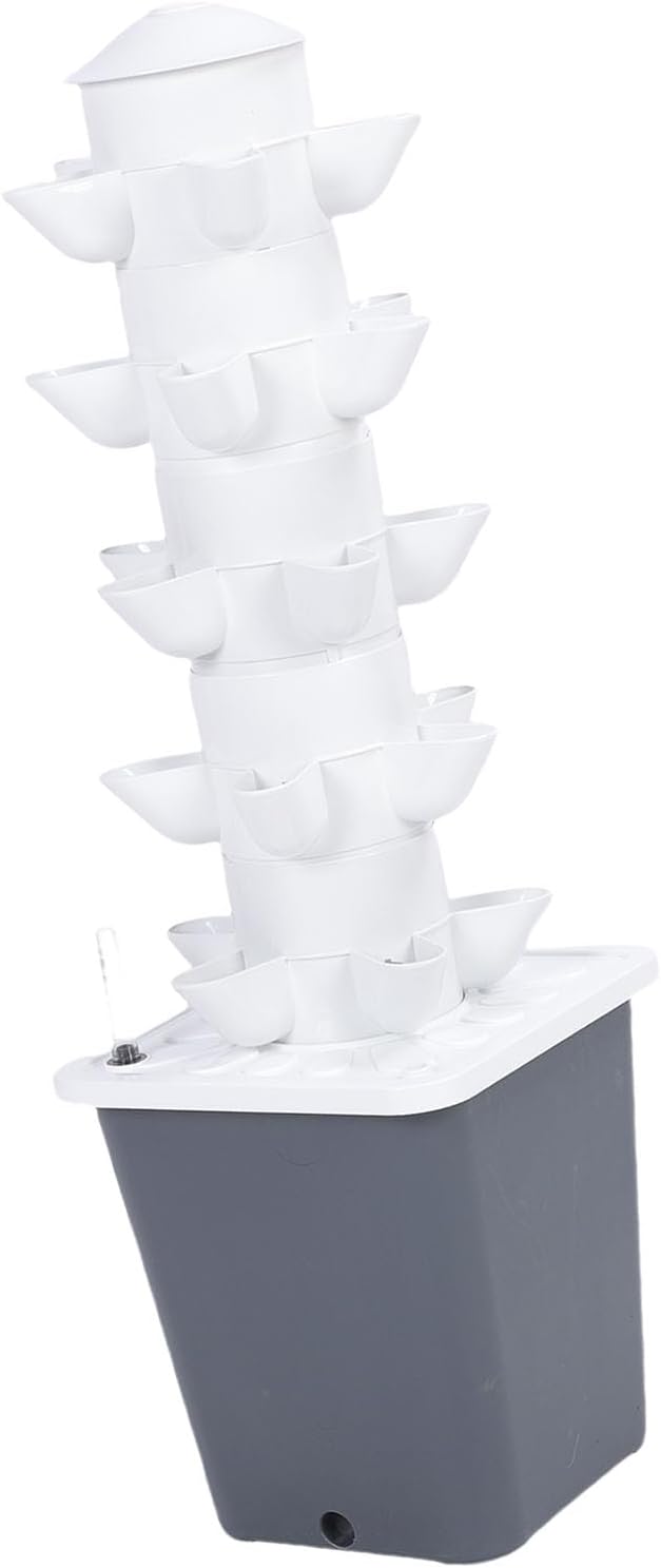 Hydroponic Growing System Tower Indoor Vertical Garden 25 Holes Mini Column for Home School Engineering ABS Material 10L Water Container