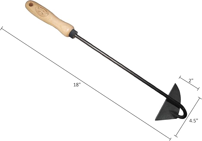 DeWit 3-Piece Petite Garden Tool Set – Dutch Hand Hoe Small Trowel &amp Hand Fork – Tempered Boron Steel with Ash Hardwood Handles
