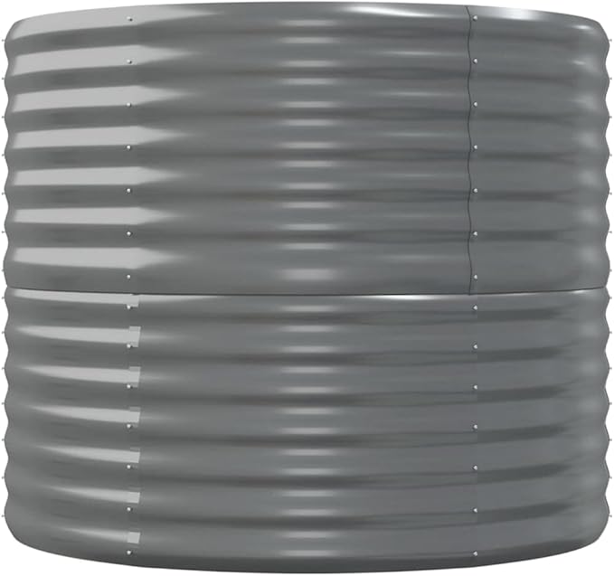 SKM Garden Raised Bed Powder-Coated Steel 59.8x31.5x26.8 Gray (9.88 KG/21.736 LBS)